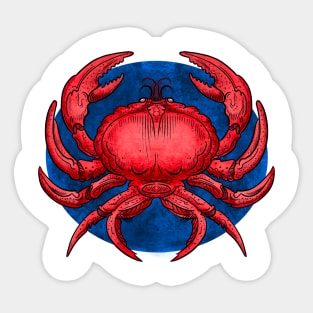 Crab vintage graphic style, gift for fishing lover Sticker